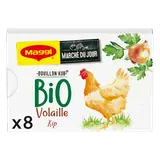 Bouillon cube bio volaille MAGGI, boite de 8 cubes, 80g
