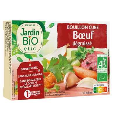 Bouillon cube graisse de boeuf bio JARDIN BIO 10x10g 100g