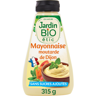 Mayonnaise à la moutarde bio JARDIN BIO squeeze 315g
