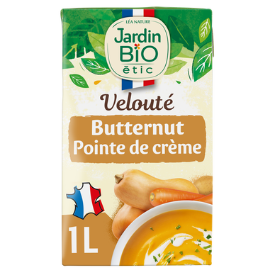 Velouté butternut pointe de crème bio JARDIN BIO brique 1L