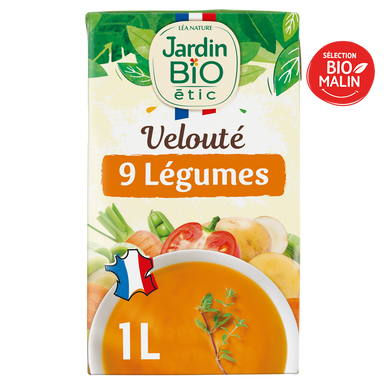 Velouté douceur aux 9 légumes bio JARDIN BIO 1L
