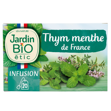 Infusion Bio Thym Menthe JARDIN BIO ETIC - 20 sachets - 30g