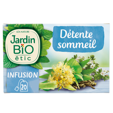 Infusion Bio Détente sommeil JARDIN BIO ETIC - 20 sachets - 30g