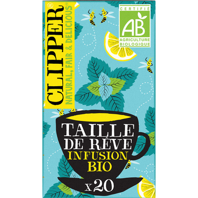 Infusion taille de rêve maté menthe & citron bio CLIPPER, étui de 20 sachets, 40g