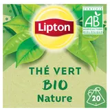 Thé vert bio nature LIPTON, x20 sachets Pyramide, 28g