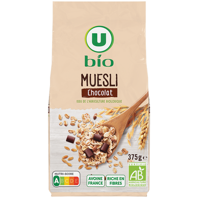 Müesli floconneux au chocolat noir U BIO 375g