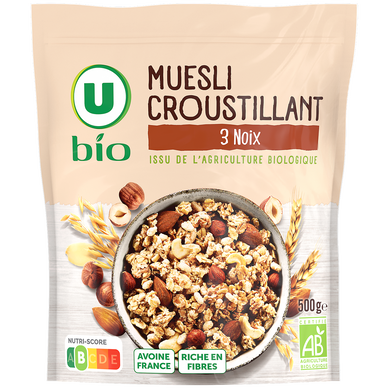 Müesli croustillant 3 noix U BIO 500G