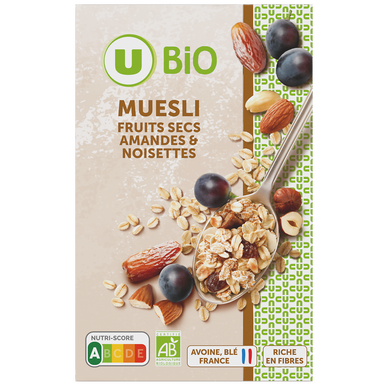 Céréales Muesli fruits secs amandes et noisettes 500g