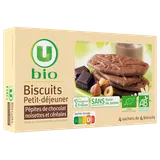 Biscuits petit déjeuner pépites chocolat et noisettes bio paquet de200g