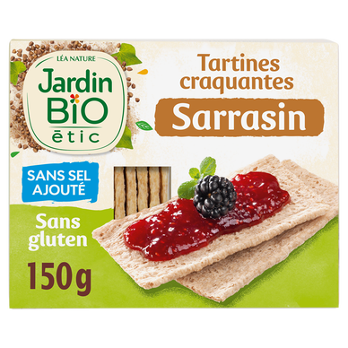 Tartines craquantes sarrasin ssa s/gluten JARDIN BIO 150g