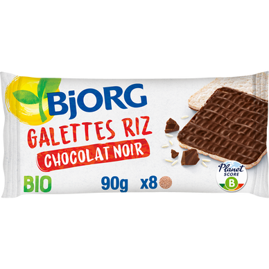 Fine galettes de riz chocolat noir bio BJORG 90g