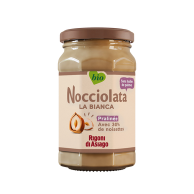 Pâte à tartiner aux noisettes bio NOCCIOLATA bianca, 250g