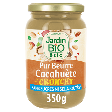 Purée de cacahuète crunchy équitable bio JARDIN BIO 350g
