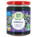 Confiture biofruit  myrtille allégée en sucres bio JARDIN BIO -  pot 3