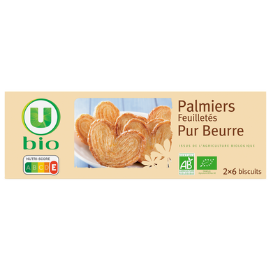 Palmiers pur beurre   paquet de 100g