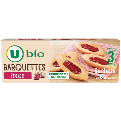Gâteaux Barquettes bio à la fraise paquet 120g