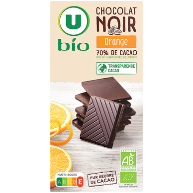 Tablette Chocolat noir à l'orange  - 100g