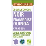 Chocolat noir 65% cacao framboise quinoa bio ETHIQUABLE, 100g
