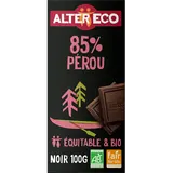 Chocolat noir bio 85% Pérou ALTER ECO -Tablette 100g