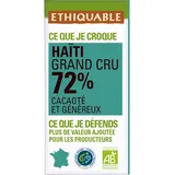 ETHIQUABLE - Chocolat noir 72% Haïti BIO - la tablette de 100g