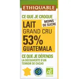 ETHIQUABLE - Chocolat lait 53% Guatemala BIO - la tablette de 100g