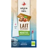 Chocolat lait noisettes torrefiées fleur de sel BIO GRAIN DE SAIL, tablette de 100g