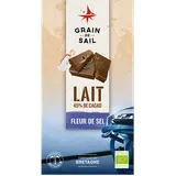 Tablette de Chocolat au lait fleur de sel BIO GRAIN DE SEL, tablette de 100g