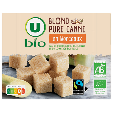 Sucre Blond pure canne en morceaux 500g