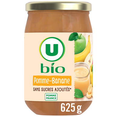 Purée de pomme banane sans sucres ajoutés, bocal 625g