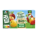 Dessert fruitier Gourdes BIO Pomme Nature POM'POTES, 12x90g