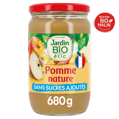 Dessert fruitier bio pomme nature bio JARDIN BIO 680g