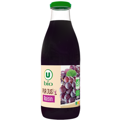 Pur jus de raisin  bouteille en verre de 1l