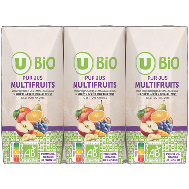 Pur jus multi-fruits briquette bio 6x20cl