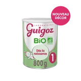 GUIGOZ BIO - Lait infantile en poudre bio 1er âge, de 0 à 6 mois - 800g