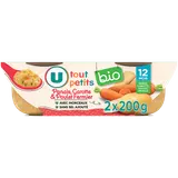 Plat bébé du midi Panais, Carotte & Poulet Fermier,dès 12 mois - 2x200g - Repas bébé