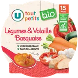 Plat bébé Légumes et volaille basquaise, dès 15 mois - 250g - Repas bébé