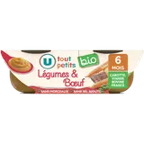 Plat bébé du midi Légumes & boeuf, de 6 à 12 mois -2x200g - Repas bébé