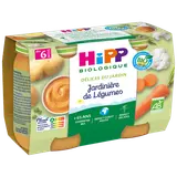 HIPP DELICES DU JARDIN - Jardinière de légumes, de 6 à 12 mois - 2x190g - Petits pots bébé