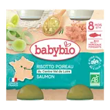 Plat bébé du midi Risotto Poireau du Centre-Val de Loire Saumon Bio, dès 8 mois BABYBIO 400g