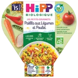 HIPP LES PETITS GOURMETS - Plat bébé du midi Paëlla aux Légumes et Poulet, dès 15 mois - 250g - Petits pots bébé