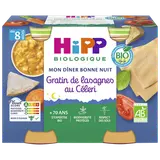 HIPP LES PETITS GOURMETS - Gratin de lasagnes au céleri, dès 8 mois -2x190g - Petits pots bébé
