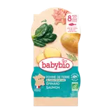 BABYBIO - Bol pomme de terre épinard saumon, dès 8 mois - 2x200g