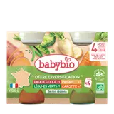 BABYBIO - Plat bébé du midi Mes 1ers légumes de nos régions Bio, dès 4mois - 4x130g