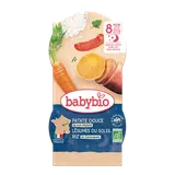 BABYBIO - Plat bébé du soir Patate douce et légumes soleil, dès 8 mois- 2x200g
