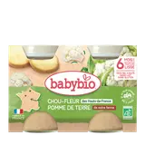 BABYBIO - Plat bébé du midi Choux fleurs de Bretagne & pomme de terre,de 6 à 12 mois - 2x130g