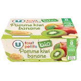 Dessert bébé Pomme kiwi banane, dès 8 mois - 4x100g- Petits pots bébé