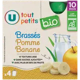 Dessert lacté brassé Bébé, Pomme Banane, dès 12 mois - 4x85g