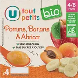 Dessert bébé Pomme, banane & abricot, dès 4 mois - 4x100g - Petits pots bébé