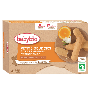 BABYBIO - Petits Boudoirs à l'huile essentielle d'orange douce, dès 8mois - 120g