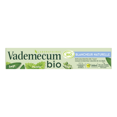 Dentifrice VADEMECUM blancheur naturelle Bio 75ml